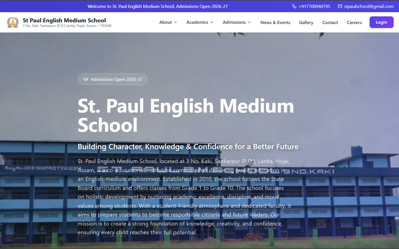 St. Paul's School ERP — Education · Guwahati